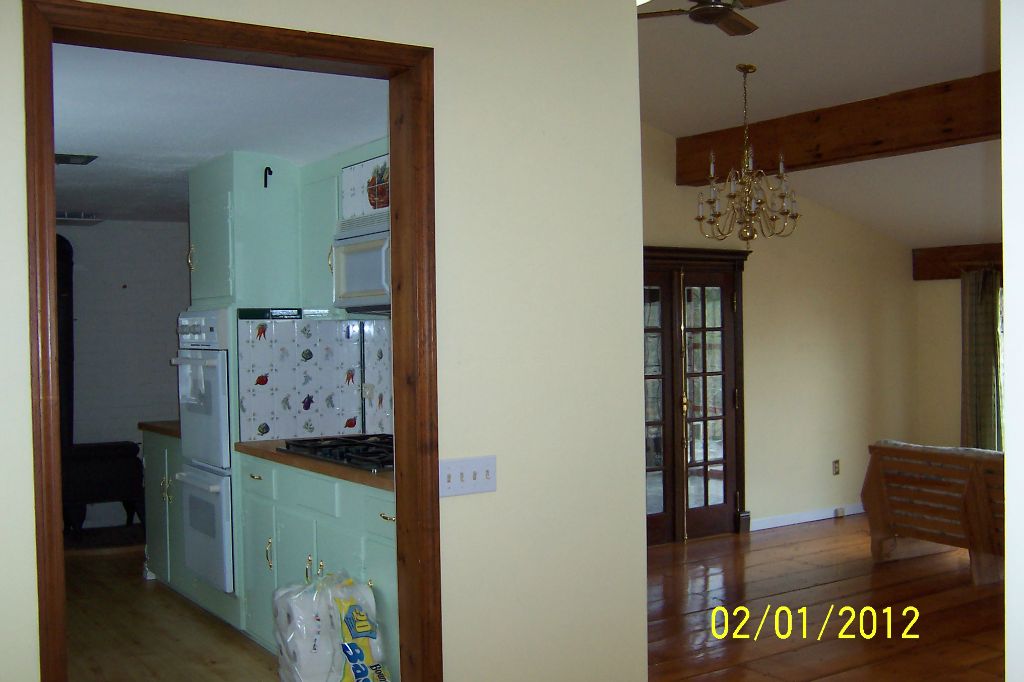 View of kitchen and great room before