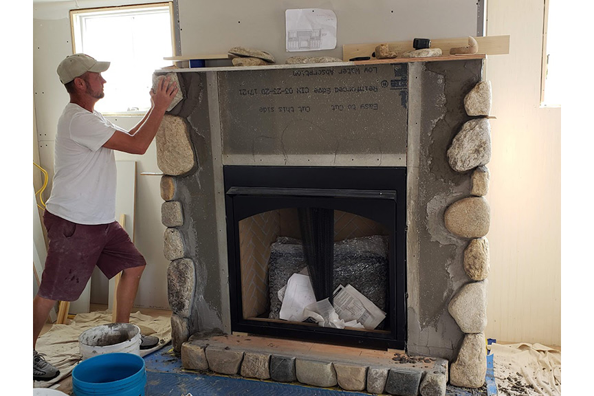 Renovating the fireplace